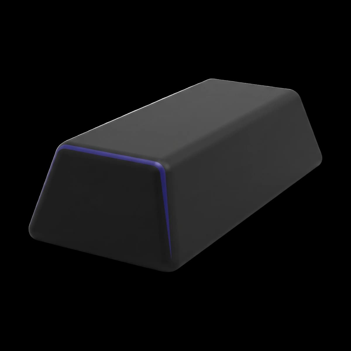 A matte black bullion bar with an indigo edge