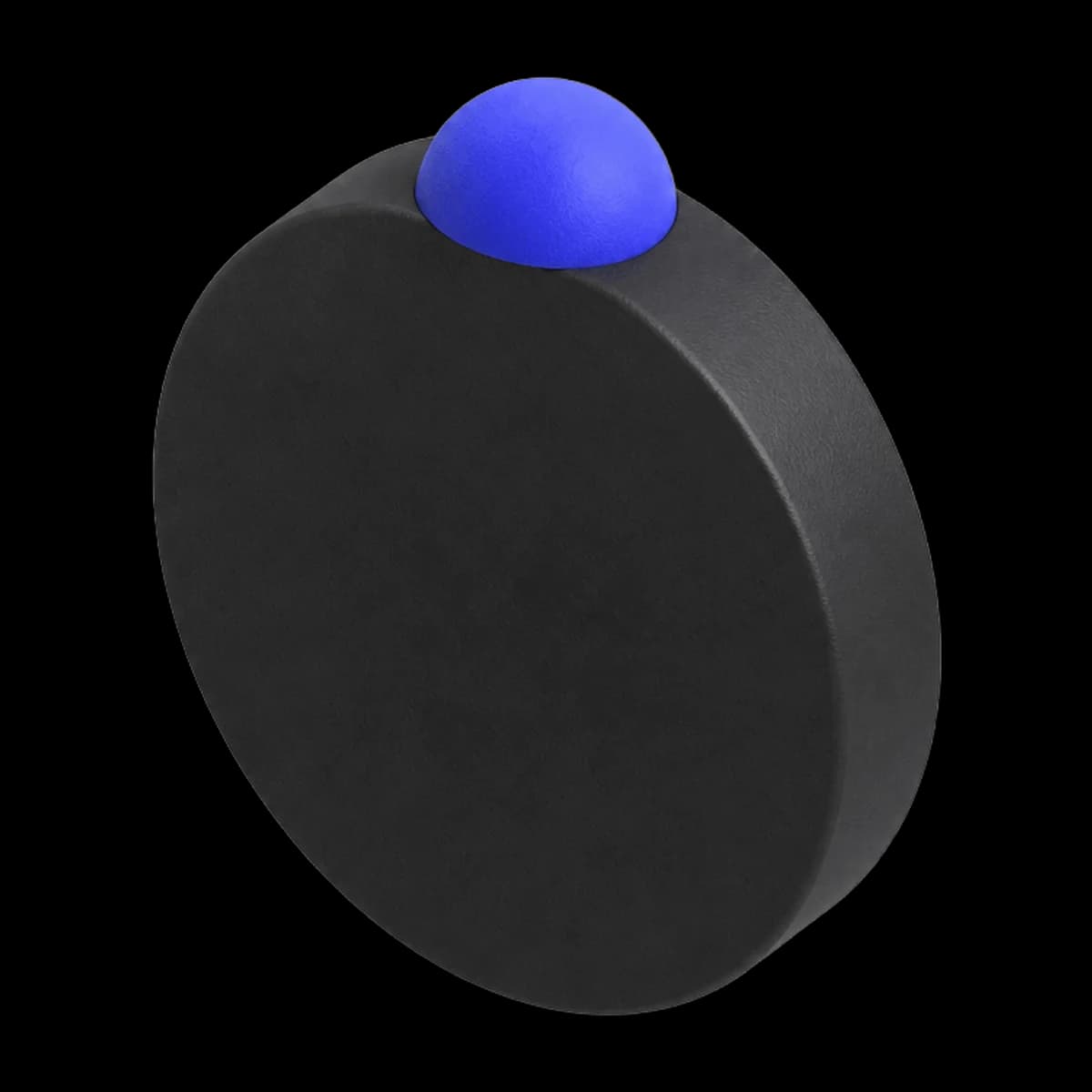 A matte black horizon disc with an indigo sun